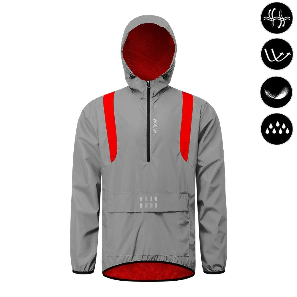 Reflective Cycling Jacket Winter Autumn Bicycle Windbreaker Bike Soft Windproof Waterproof Motorbike Jacket Men Coat