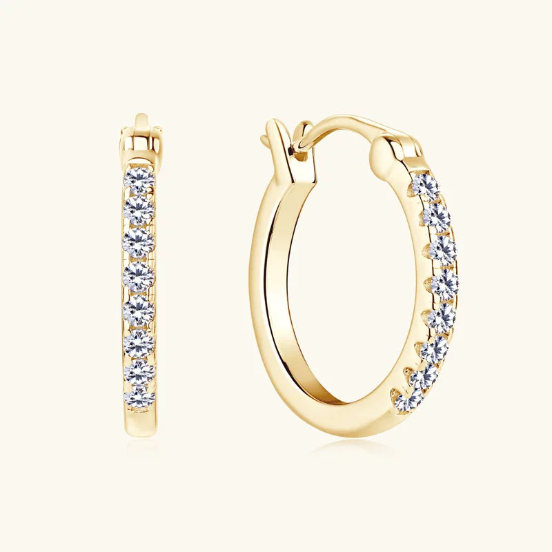 1.8mm D Color Full Moissanite Hoop Earrings for Women Sparkling Wedding Bride Jewelry 100% 925 Sterling Silver Wholesale