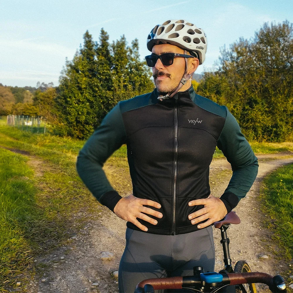 Men's Cycling Jacket Waterproof Windproof Road Bike Tops Winter 0°C Thermal Fleece Bicycle Jersey  Cycling Clothing