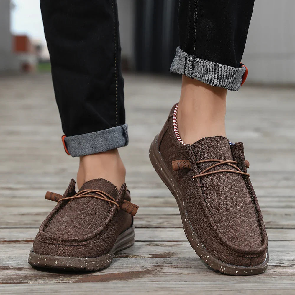 Plus Size Men's Solid Color Breathable Slip On Classic Loafer Shoes Comfy Casual Durable Lightweight Walking Shoes