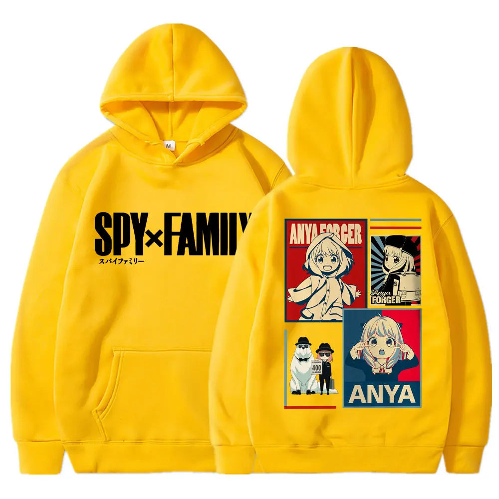 اليابان أنيمي Spy X Family آنيا فورجر هودي للرجال والنساء كاواي مانغا جمالي سويت شيرت صوف كبير الحجم خريف ملابس رياضية كاجوال