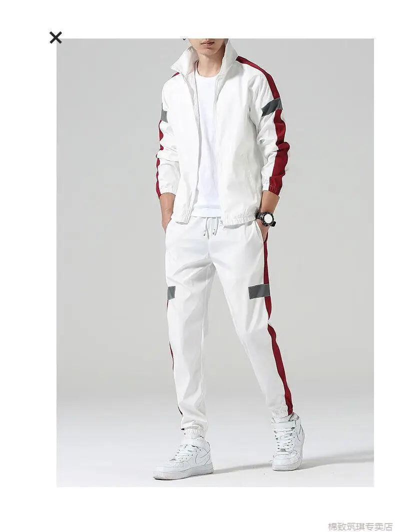 Sports Suit Men's Spring and Autumn Casual Running Sportswear Cardigan Casual Sweater Three-piece Suit
