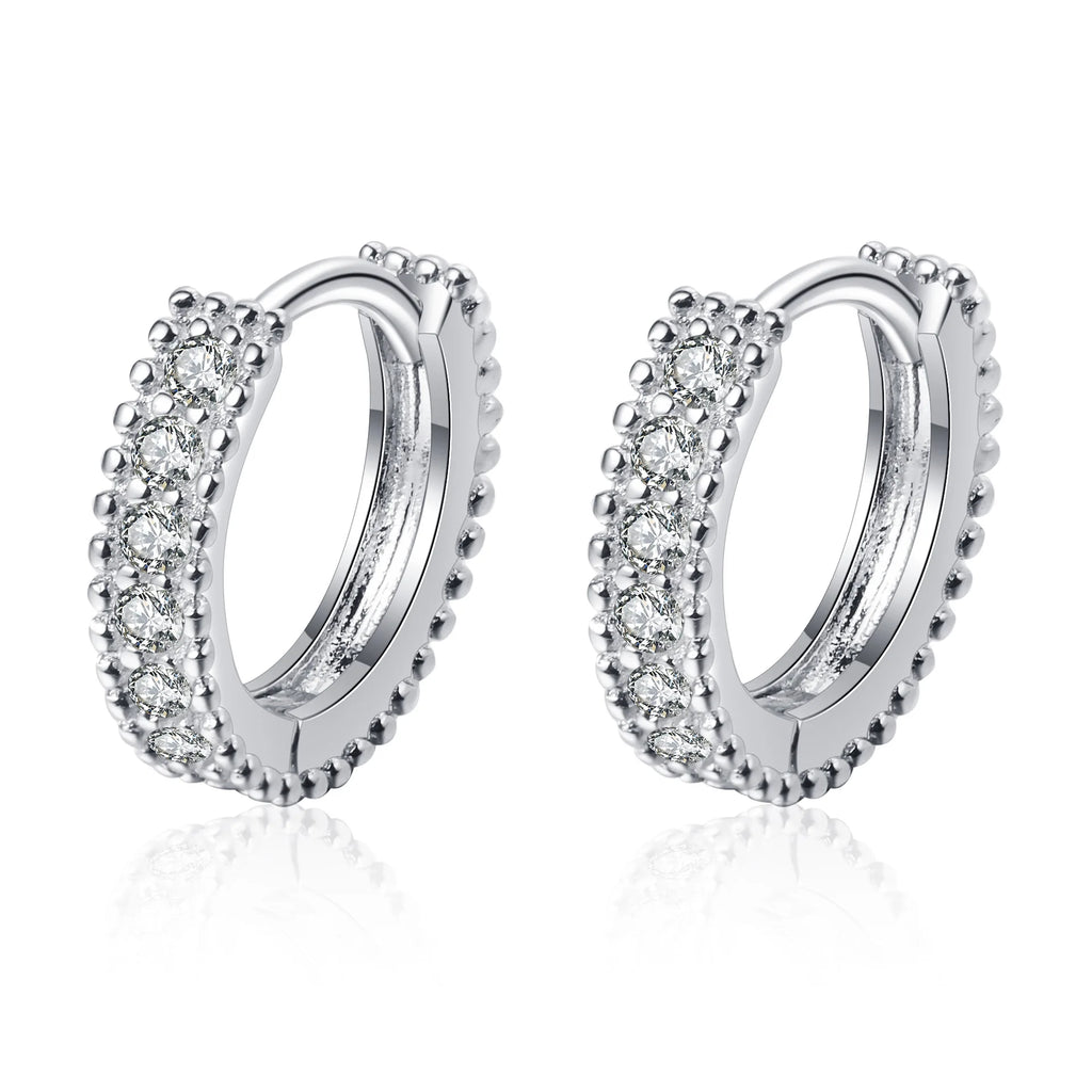 Luxury Designer 0.14CT Full Moissanite Hoop Earrings S925 Sterling Silver Earring For Women Party Wedding Fine Jewelry Gift