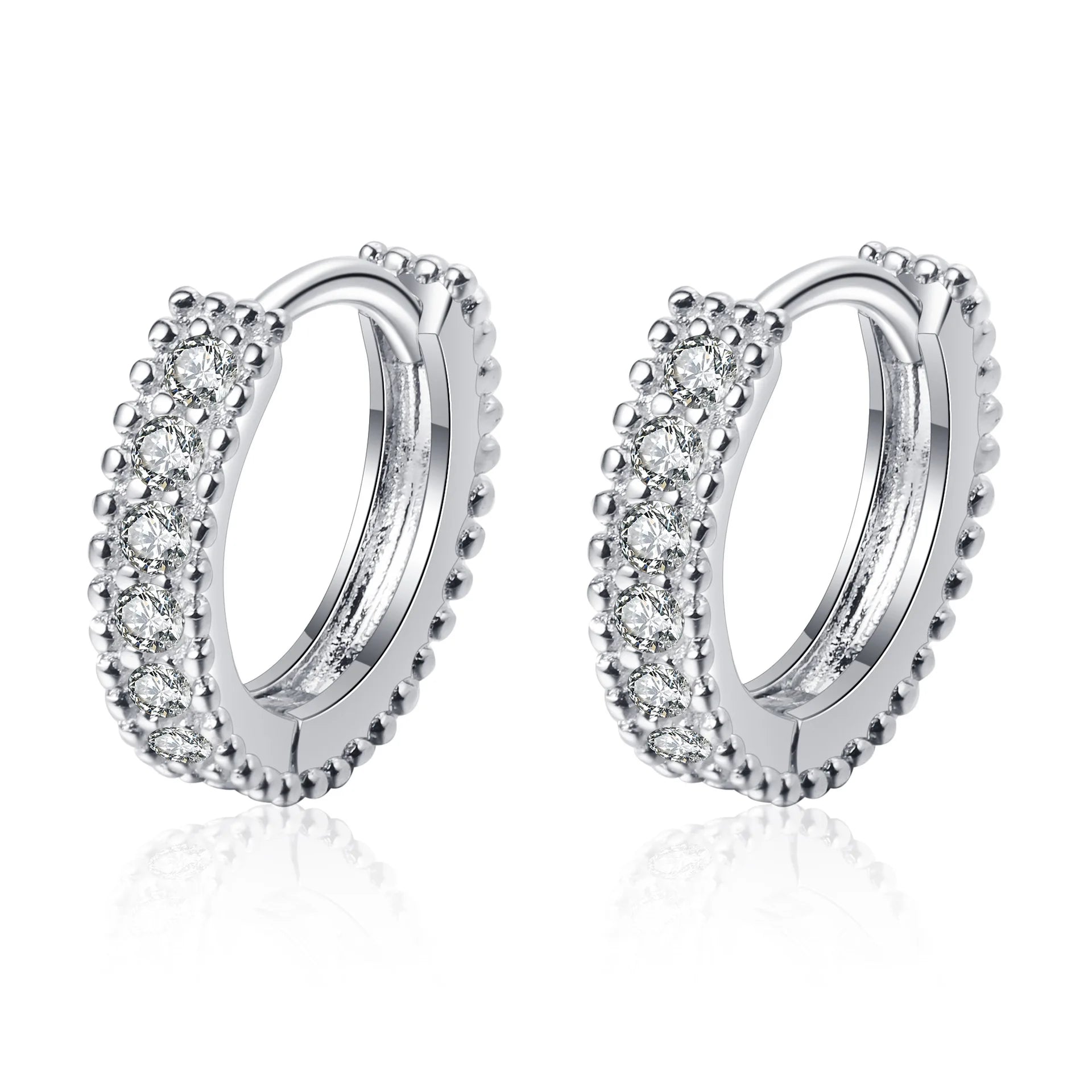 Luxury Designer 0.14CT Full Moissanite Hoop Earrings S925 Sterling Silver Earring For Women Party Wedding Fine Jewelry Gift