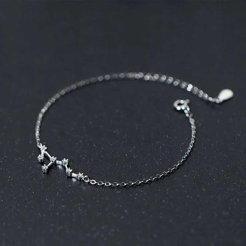 Classic Constellation Exquisite Bracelets 925 Sterling Silver Simple Leo Virgo Libra Chain Bracelet For Women Jewelry