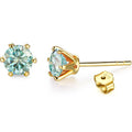 18K Gold Plated 0.5-1 Carat D Color Moissanite Gemstone Stud Earrings for Women Solid 925 Sterling Silver Solitaire Fine Jewelry