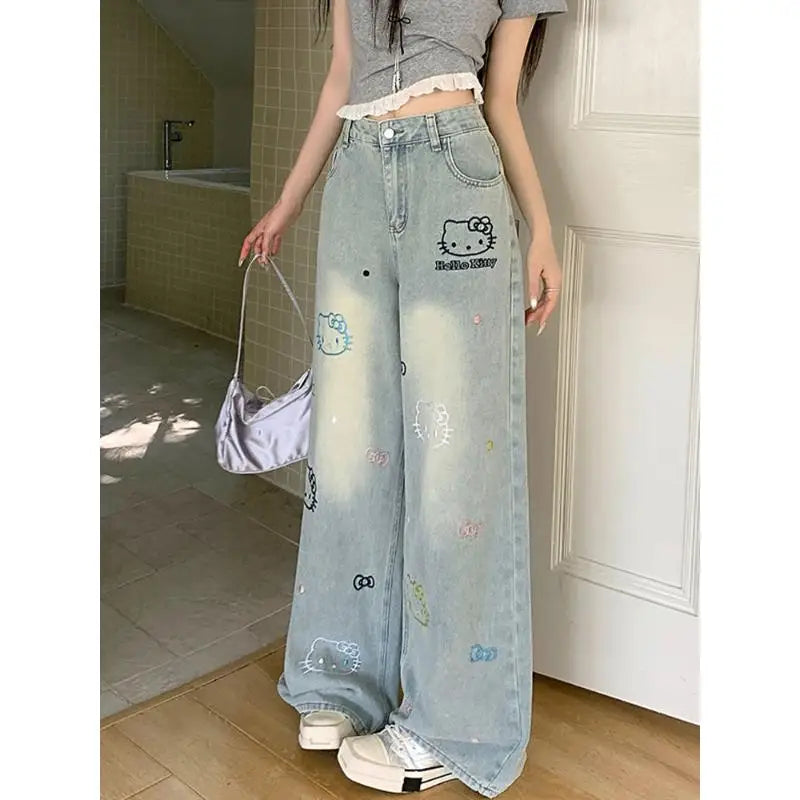 Wide-Leg Pants High Waist New Style Loose Jeans