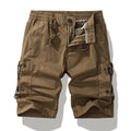 Mid Length Breathable Straight Leg 5 Inch Street Short Men's Summer Thin Washed Cotton Cargo Shorts Loose Casual Trend Sports