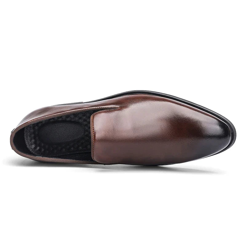 Italian brand mens Loafers Men's brown daily soft sole red sole patent leather shoes Outdoor business dress shoes big size：38-48