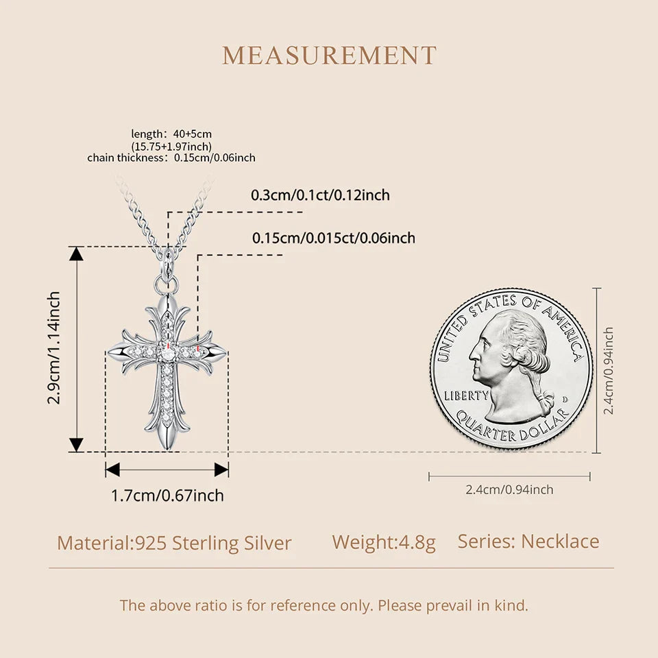Moissanite Cross Pendant Necklace 925 Sterling Silver O-Chain Vintage Arrow Neck Chain for Women Guarding Faith Gift
