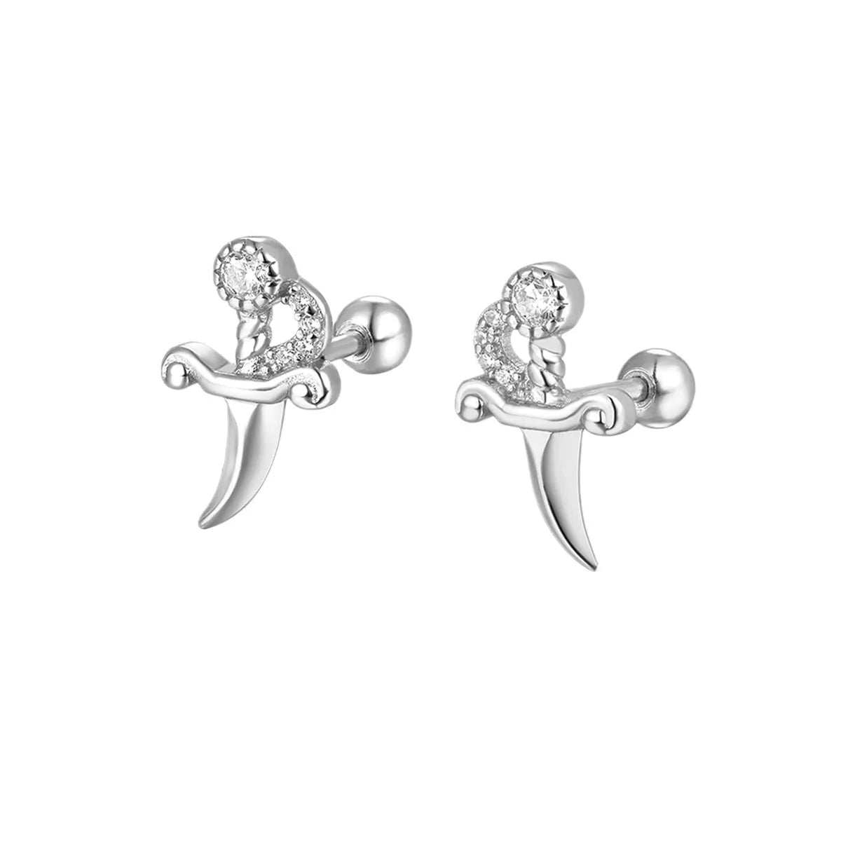 925 Sterling Silver Fashion Love Butterfly Romantic Star Crown Screw Stud Earrings for Women Ear Bone Piercing Jewelry