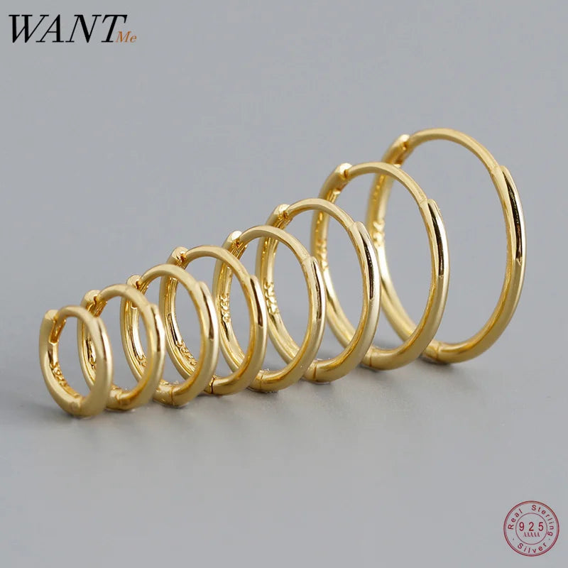 925 Sterling Silver Fashion Simple Huggies Ear Buckle Accessories Minimalist Charm Ear Hoop Earrings for Women Jewelry