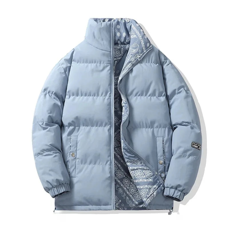 Unisex double-sided cotton padded jacket, thickened warm bread style coat, autumn winter, loose fit, M–XXL