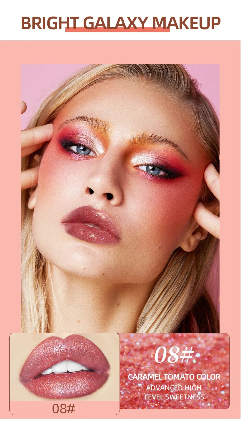 9Pcs/Sets Glitter Lip Glaze Liquid Lipstick Set Shine Lip Gloss Gift Box Natural Moisturizer Waterproof Lips Makeup