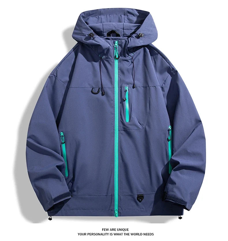 Unisex Waterproof Windbreaker Outdoor Sport Windproof Single-Layer Jacket Men Women Hiking Climbing Trekking Rain Coat