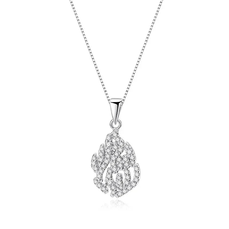 18k Plated All Real Moissanite Necklace for Women Wedding Classic Lab Diamond Pendant Sterling Silver 925 Chain Wholesale
