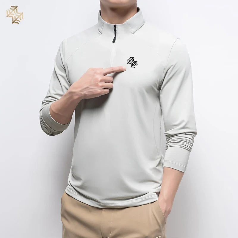 SBWL Men's autumn/winter outdoor sports base shirt fashion high quality running fitness riding golf long sleeve T-shirt Gym Tops