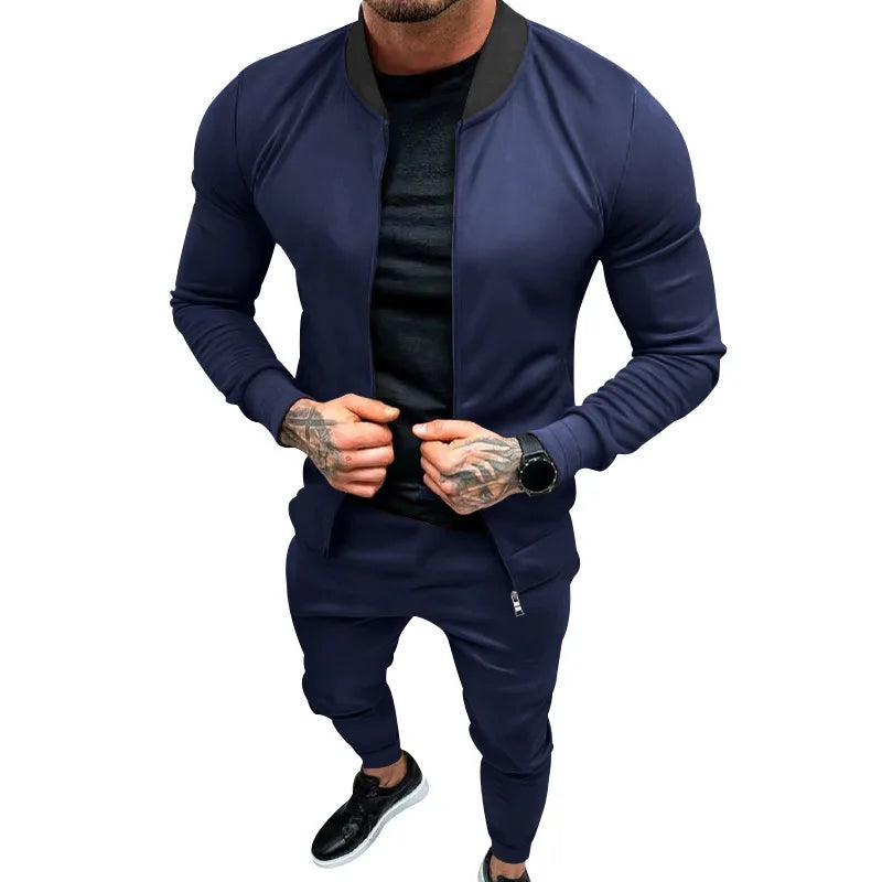 2025 Men's Fitness Sports Style Outdoor Casual Zipper Set In Stock