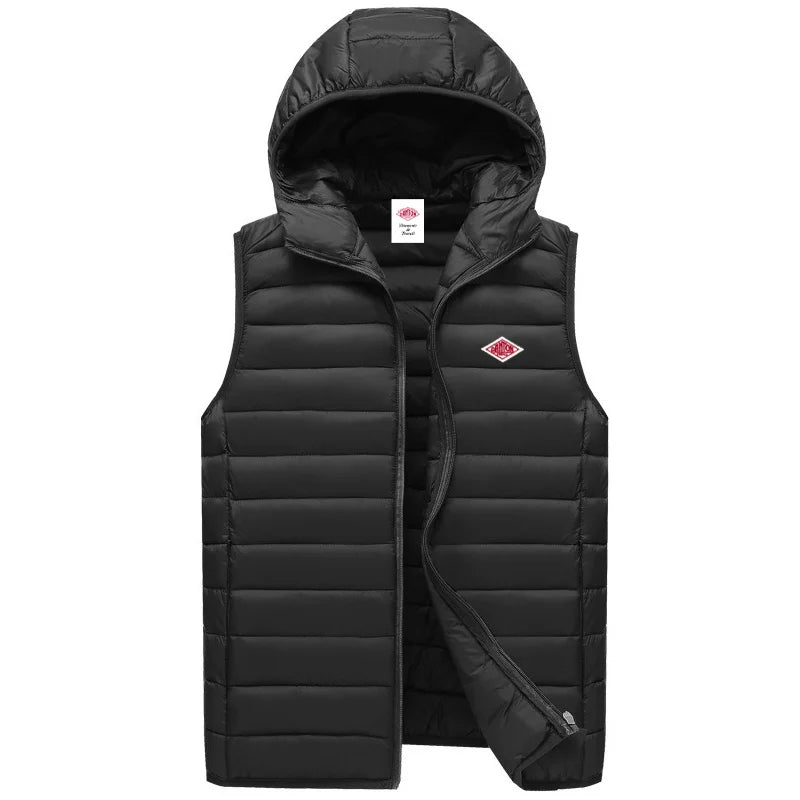 Autumn Winter Exported to Japanese Men Women Embroidery Logo Wearing Sleeveless Vest High-quality Classic Quilted Zipper Jacket