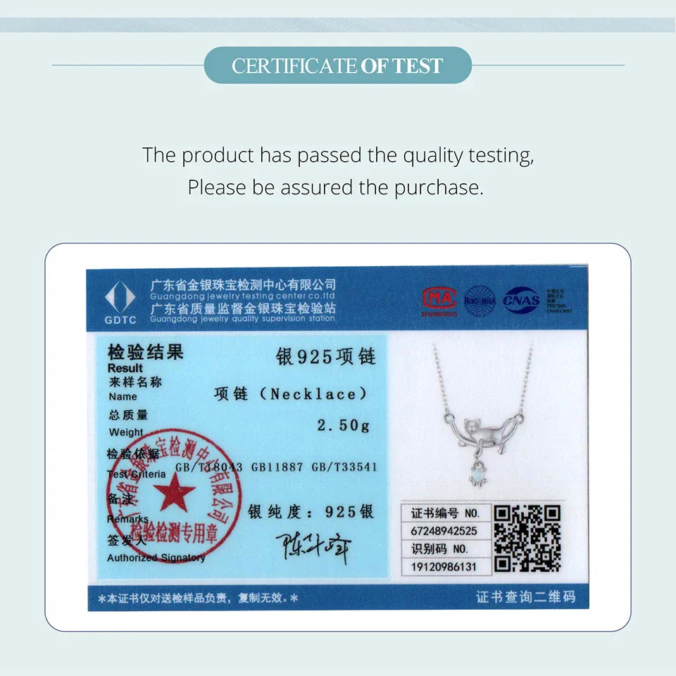 925 Sterling Silver Cat Necklace for Women - Cat Jewelry Gifts for Cat Lovers Fashion Birthday Graduation Gift SCN533