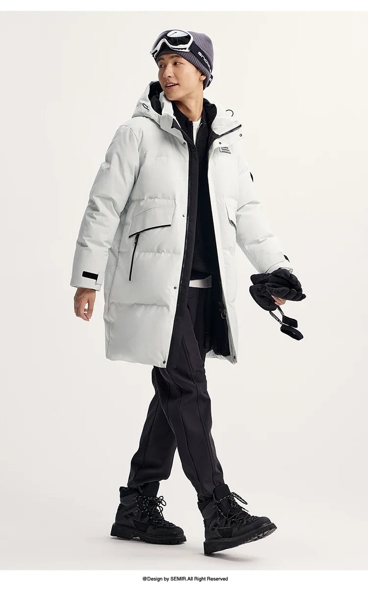Down Jacket Men Long Length 2026 New Winter Outerwear Waterproof and Warm Outdoor Travel Outerwear