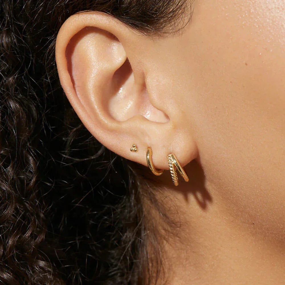 925 Sterling Silver 3PCS Zircon Double Layer Hoop Earrings For Women Minimalism Ins Earrings Fine Jewelry Party Gift