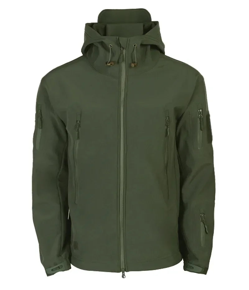 Motorcycle Shark Skin Soft Shell Jackets Men Tactical Windproof Waterproof jacket men Combat Jackets Mens Hooded Bomber Coats