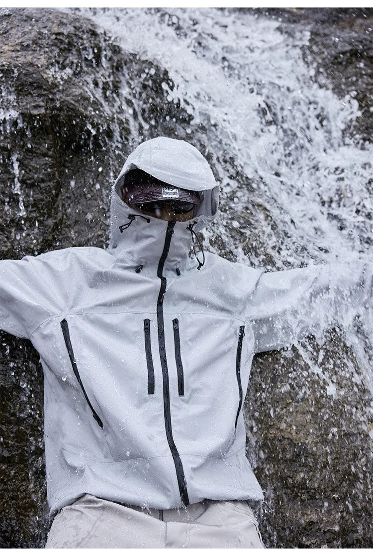 TripleGuard HardShell Sealed Outdoor Waterproof Jacket - Premium Multi-Pocket Heavy-Duty Mountain Utility Workwear Unisex