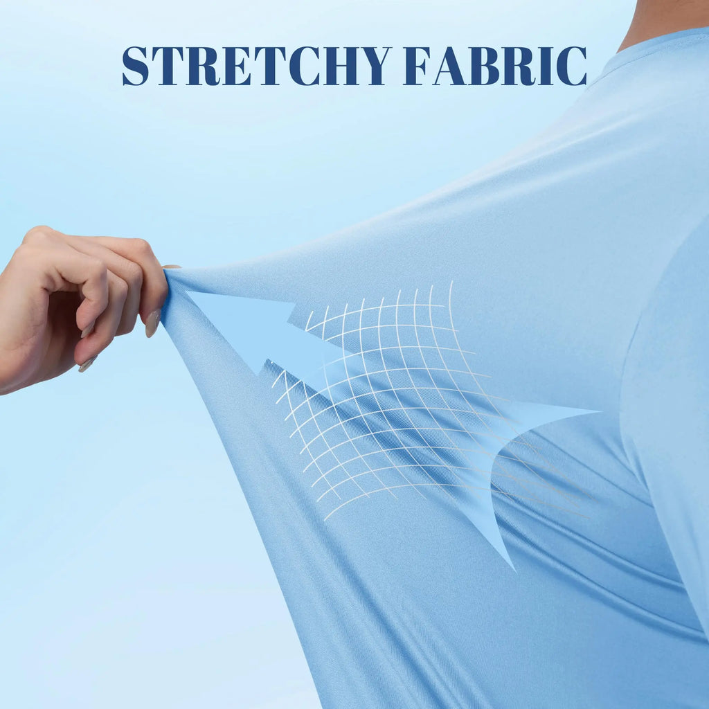 Men's Sun Protection T-shirts Summer UPF 50+ Long Sleeve Performance Quick Dry Breathable Hiking Fish T-shirts UV-Proof