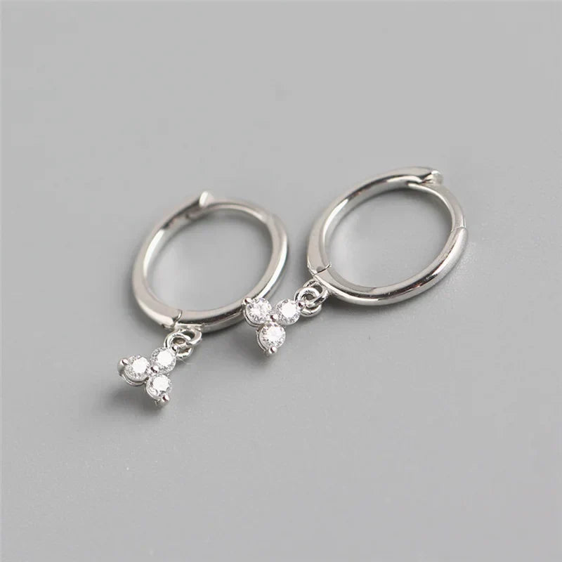 Real 100% 925 Sterling Silver Punk Hip-Hop Link Chain Gothic Studs Earrings for Fashion Women Jewelry Accessories 2022
