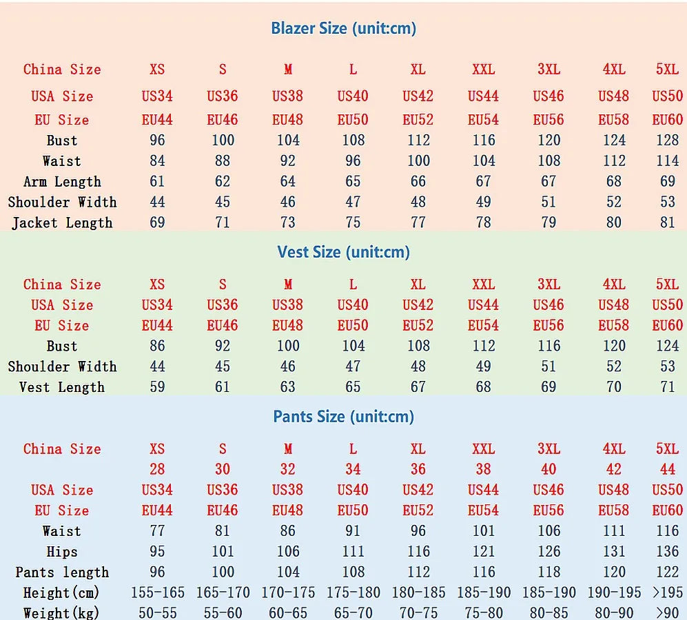 Notch Lapel Single Breasted Full Men's Suits  Smart Casual Business Office Wedding  3pcs Blazer Vest Pants Customized Men's Set