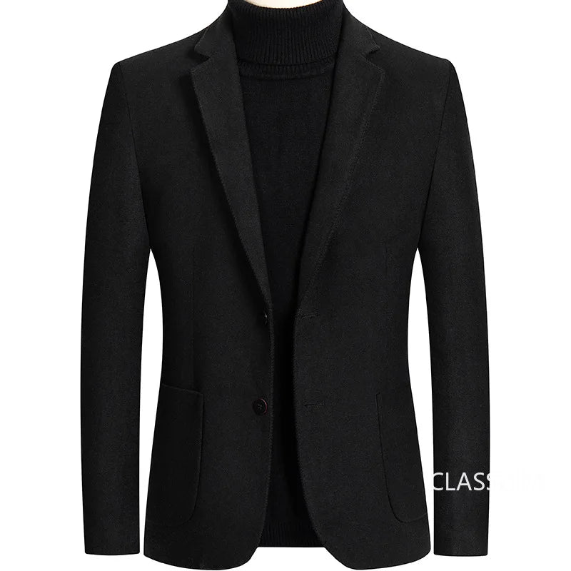 New Spring Men Cashmere Blazers Suits Jackets Business Casual Wool Suit Coats Quality Male Slim Fit Blazers Jackets Coats 4XL