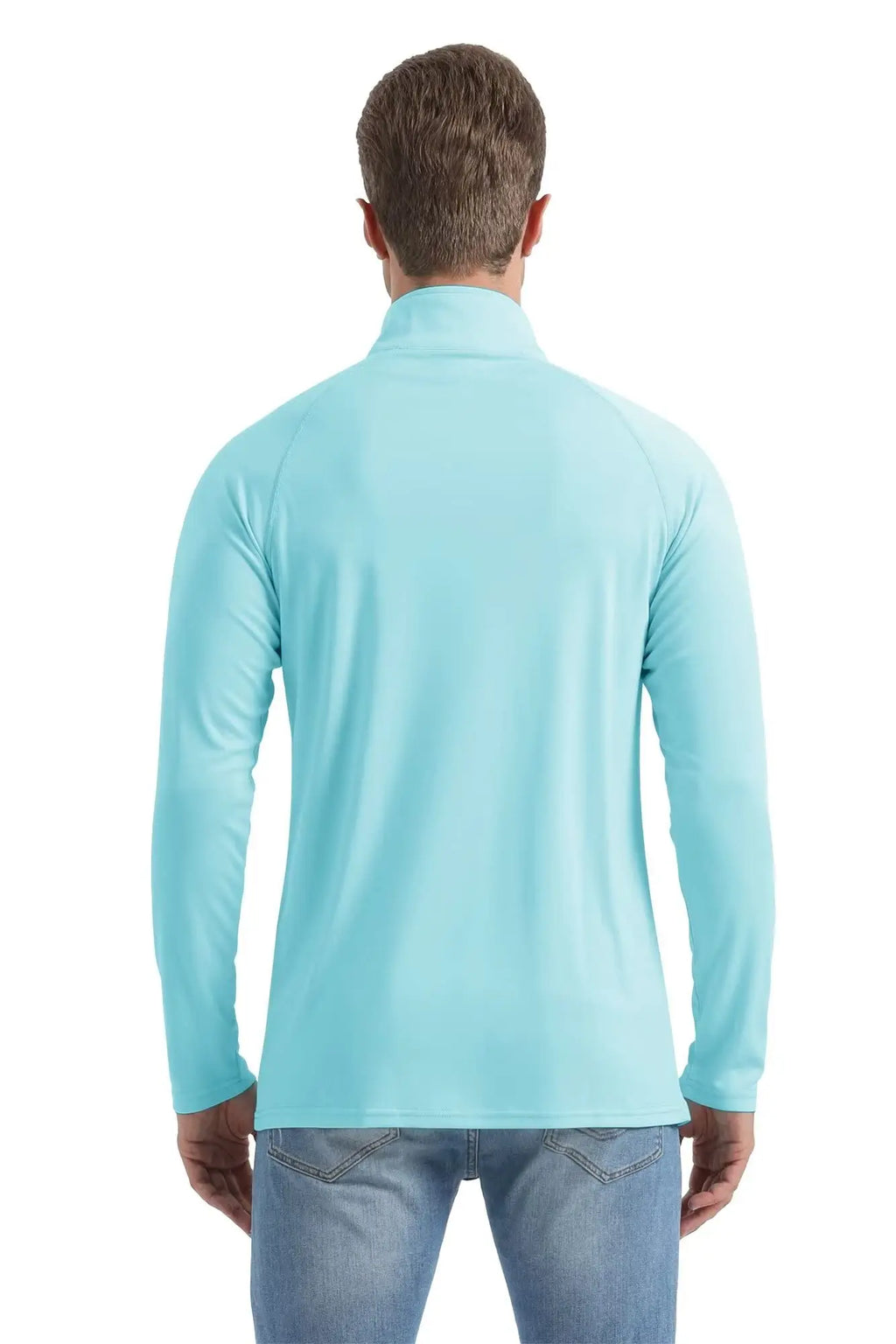 Men's Lightweight Long Sleeve T-Shirt UPF50+ Sun Protection Quick Dry Zip Neck Casual Summer Top