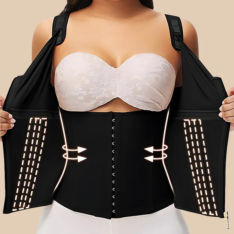 Waist Trainer Corset for Women Tummy Control Sport Workout Body Shaper Vest Steel Boned Overbust Bustier Top