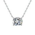 East West Oval Cut Moissanite Pendant Necklace for Women 1/2carat Solitaire Diamond Neck Chain 925 Sterling Silver Fine Jewelry