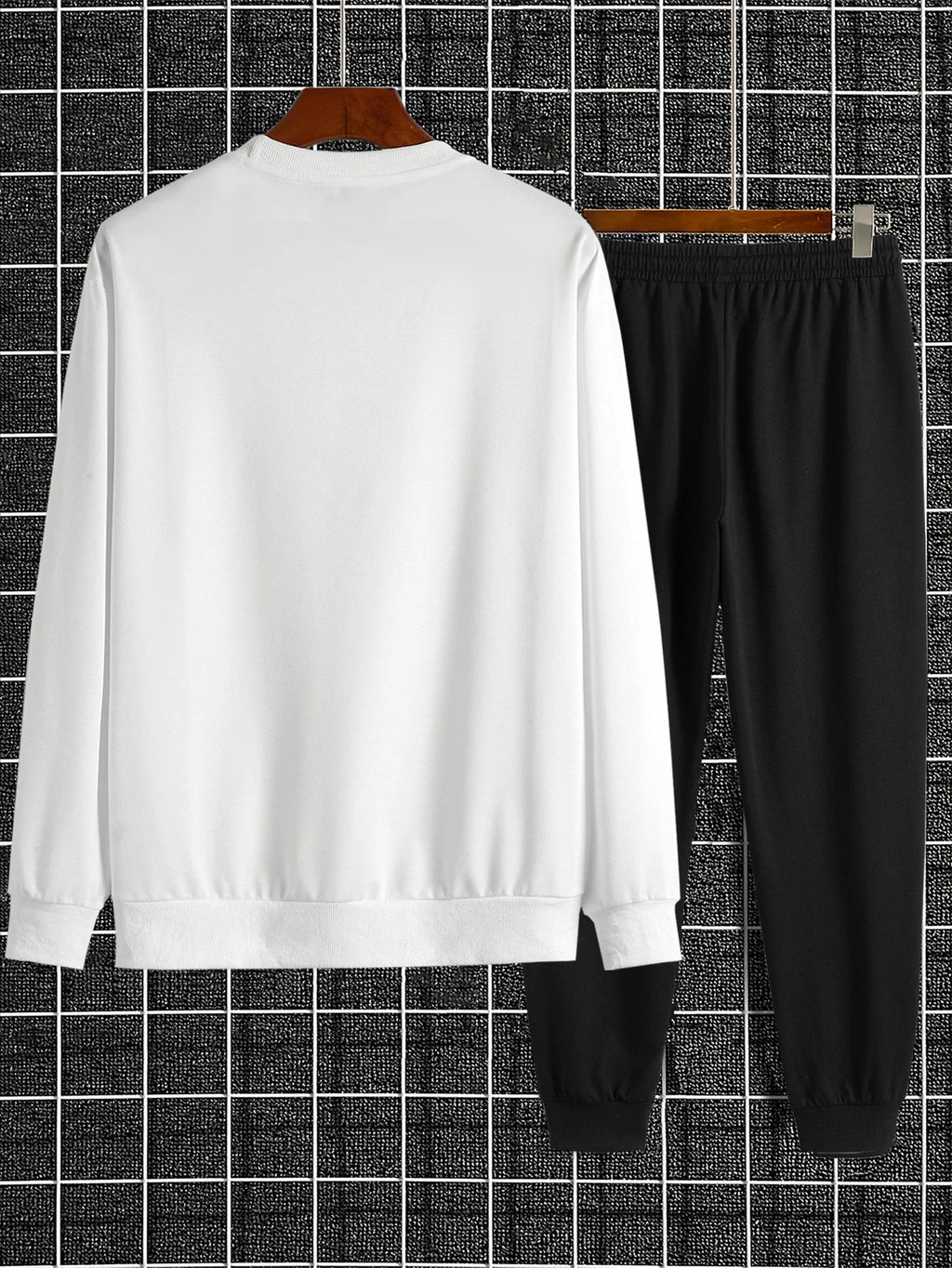 Autumn Trendy New Sweatshirt Sweatpants Set Men's Daily Loose Casual Fit Printed Hundred Long Sleeve Sweatshirt 2 piecesSet