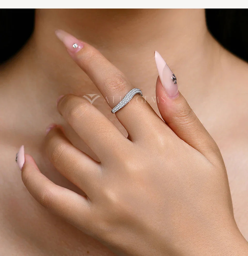 Fashion S925 Sterling Silver Engagement Classic Moissanite Diamond Ring for Women Men Real Jewelry With Certificate