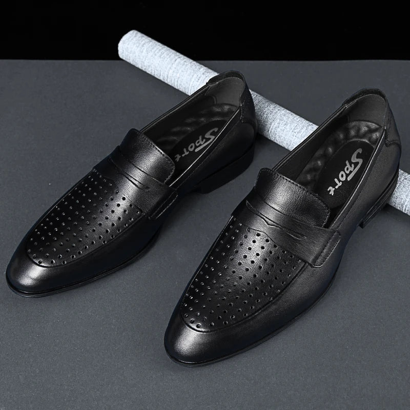 Italy Luxury Brand Fashion Men Casual Shoes Loafer Shoes Men Genuine Leather Slip-on Formal Shoes Moccasins Handmade Man Shoes