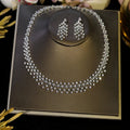 Fashion CZ Bride Indian Jewelry Set for Women Water Drop Wedding Design Choker Necklace Girlfriend birthday Gifts X0520