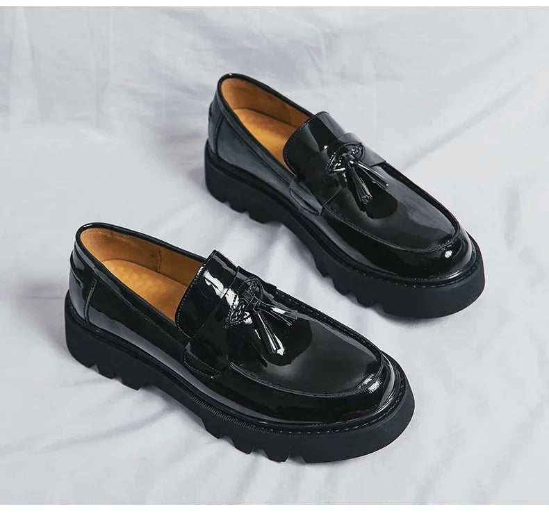 Genuine Leather Men Shoes Fashion Men Work Shoe Luxury Design Thick Bottom  Elegant Formal Loafers Outdoor Comfort Business Shoe