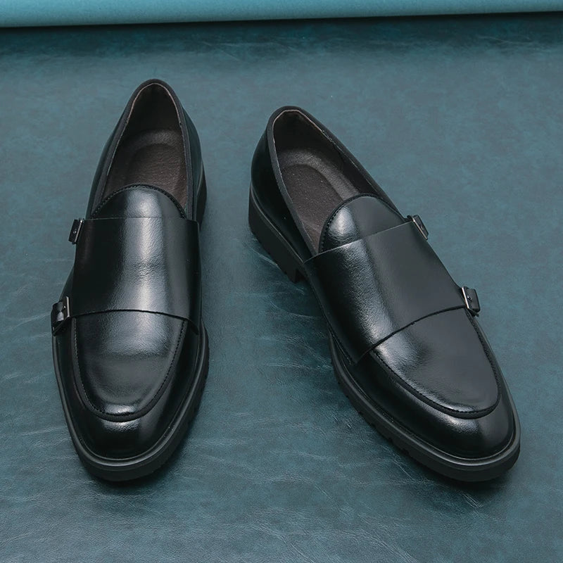 Mens Dress Wedding Fashion Office High Quality Leather Comfy Business Formal Italy Driving Loafers Shoes for Men Plus Size 38~48
