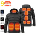 Self Heated Jacket Men Women USB Heated Clothing Cotton Washed Winter Thermal Skiing Camping Hiking Jacket 2-21 Areas Warm Coats