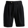 Men's Comfortable Elastic Waist Shorts Solid Color Cotton Linen Blend Multi Pocket Breathable Quick Dry Summer Shorts