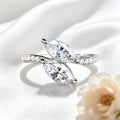 Double Marquise Cut 1CT Moissanite Wedding Rings for Women Luxury Couple Jewelry S925 Sterling Silver Plated 18K Gold