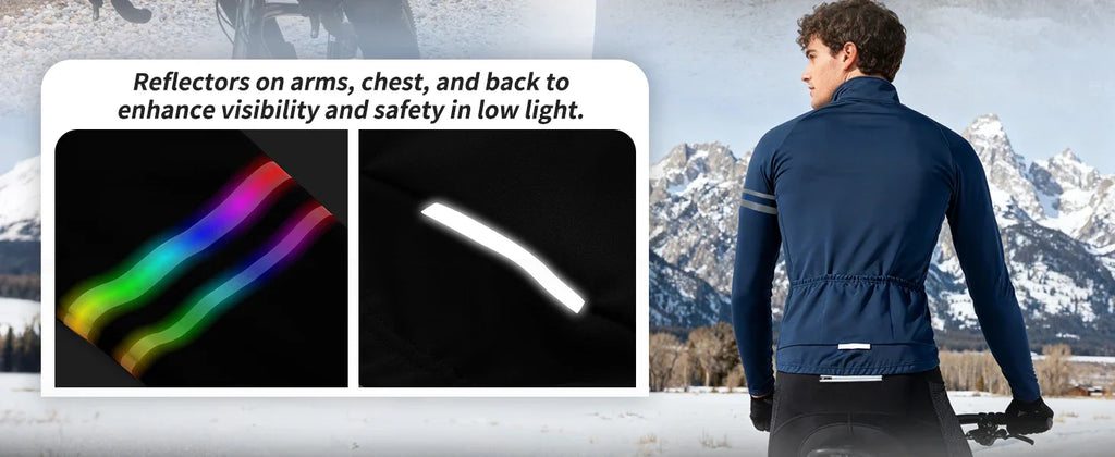 Winter Men's Cycling Jacket Waterproof Windproof Thermal Fleece Bike Jersey MTB Road Cycling Snowboarding Ski Jacket Coat
