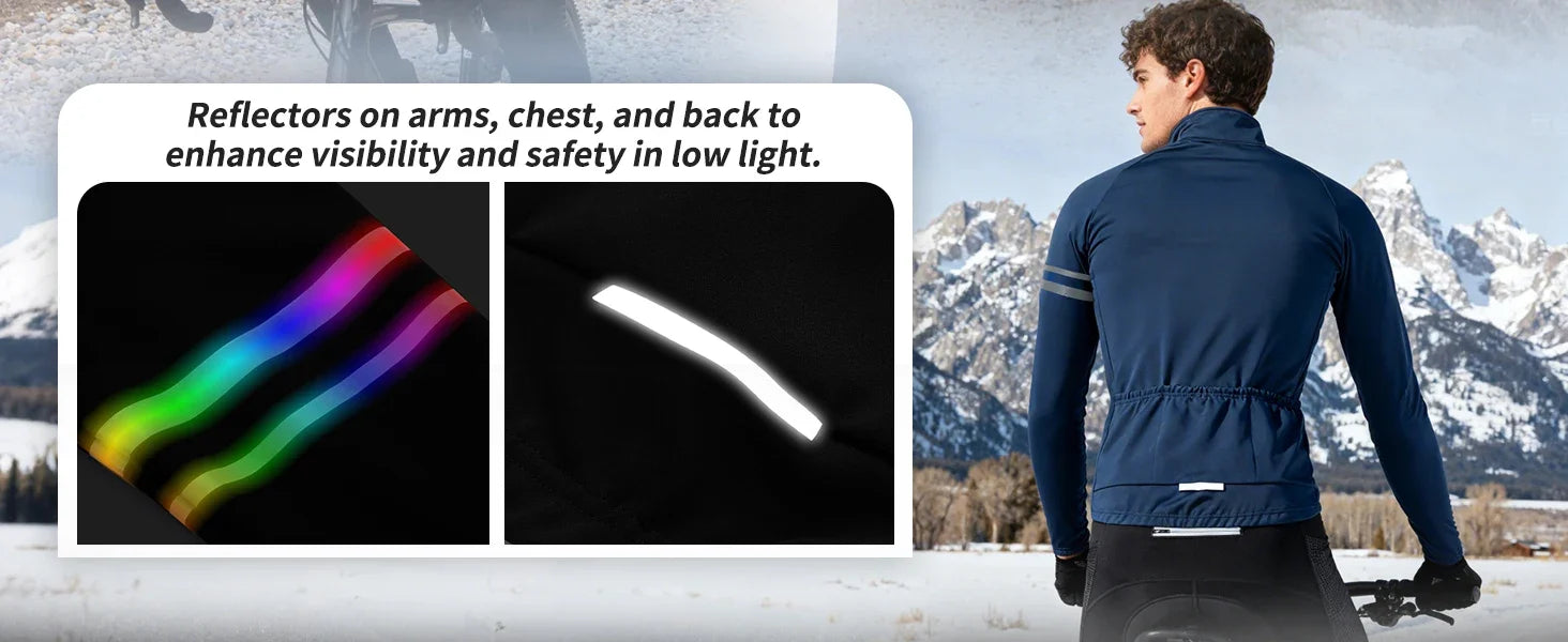 Winter Men's Cycling Jacket Waterproof Windproof Thermal Fleece Bike Jersey MTB Road Cycling Snowboarding Ski Jacket Coat