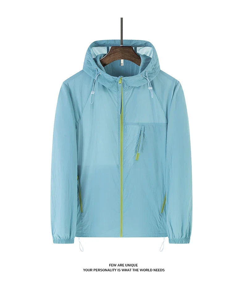 Summer Windbreaker Men Women Lightweight Sun Protection Jacket Unisex Camping Climbing Hiking Outdoor Waterproof Coat
