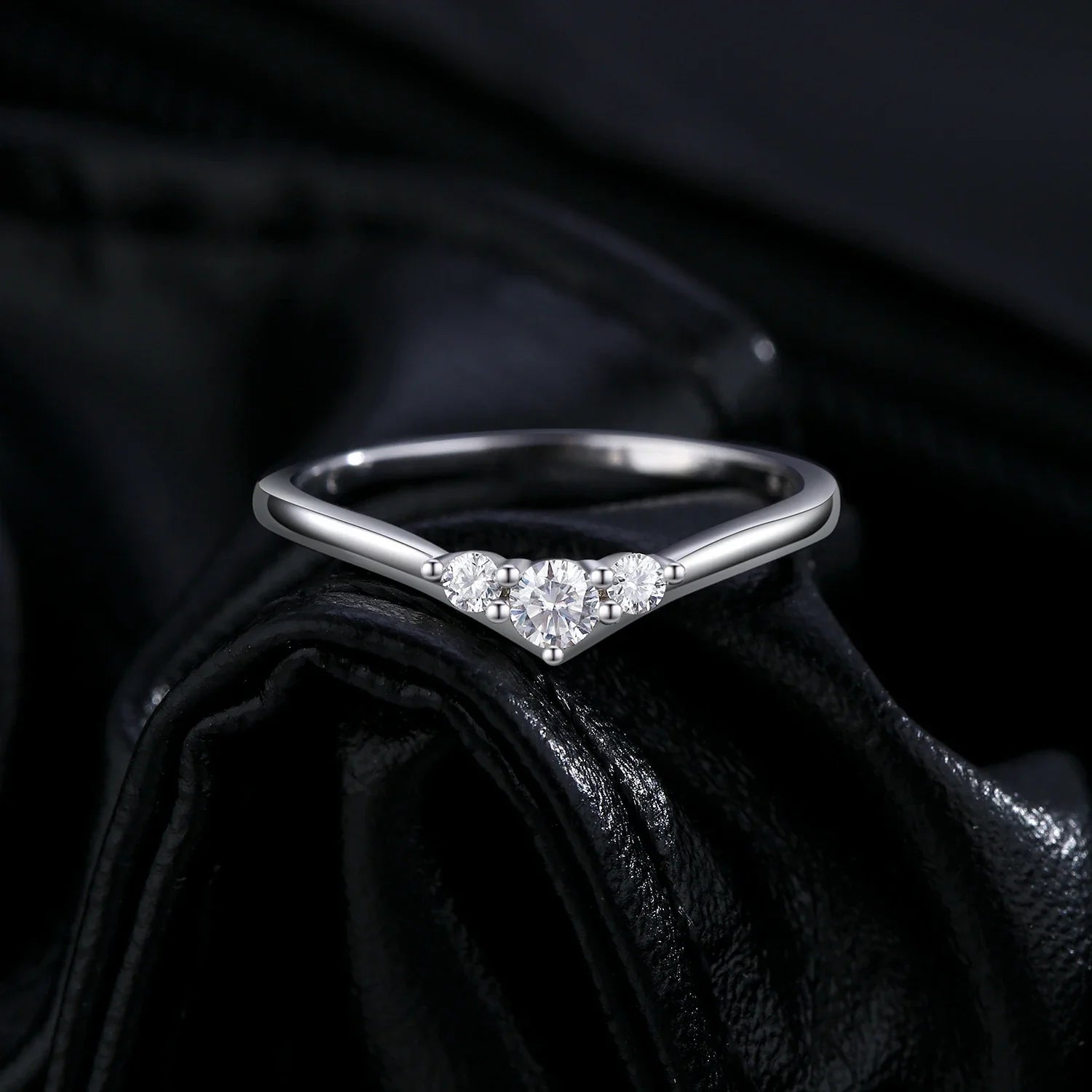 Simple Eternity Moissanite Ring 925 Sterling Silver Sparkling Simple Thin Wedding Band Rings For Women Fine Jewelry Gift