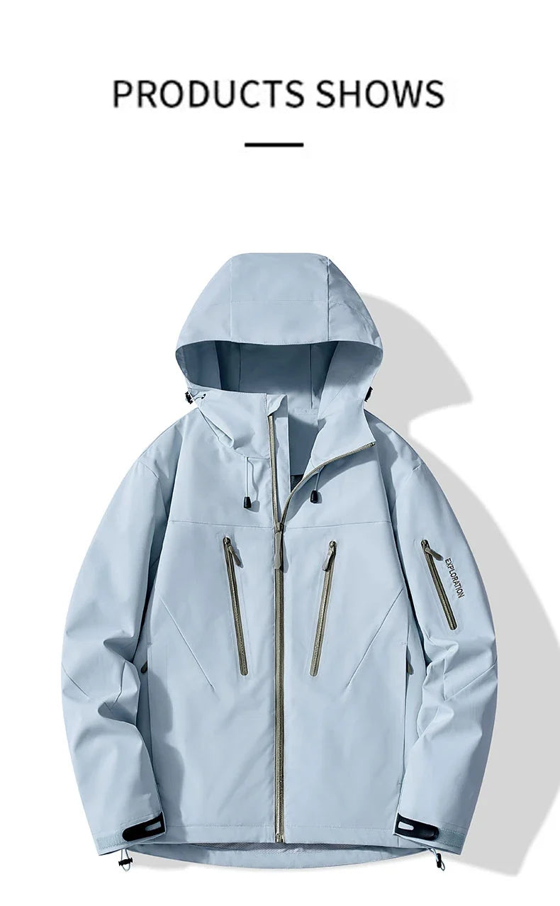 Unisex Rain Coat Hiking Camping Trekking Mountaineering Waterproof Jackets Men Women Outdoor Sporty Windproof Windbreaker