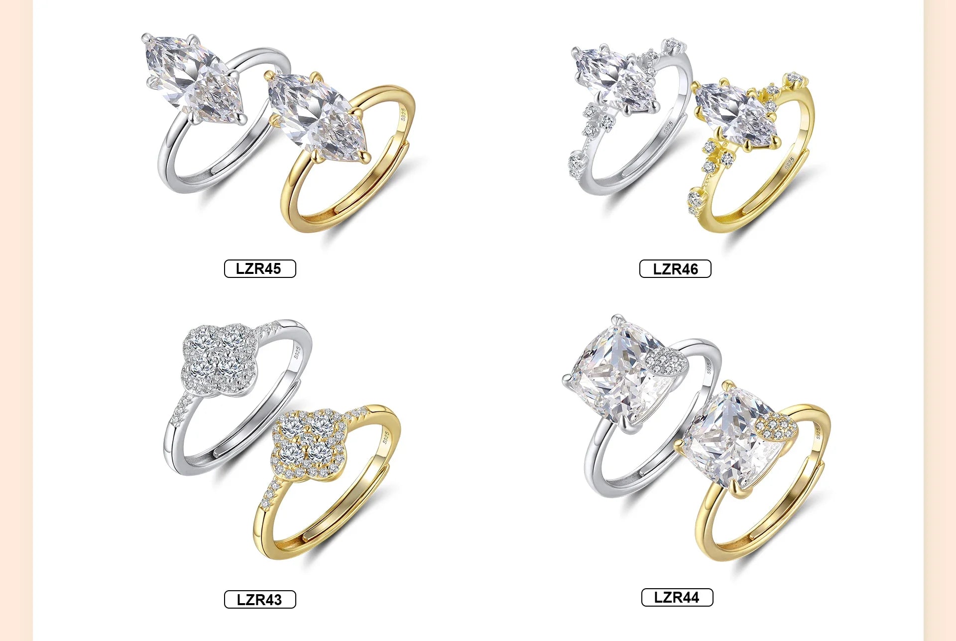 Exquisite 925 Silver 8A Premium Zircon Pendant Necklace for Women Lucky Four-leaf Clover Wedding Jewelry LZN28